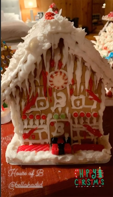 Gigi Hadid, Bella Hadid, Anwar Hadid, Dua Lipa, Yolanda Hadid, Christmas 2019